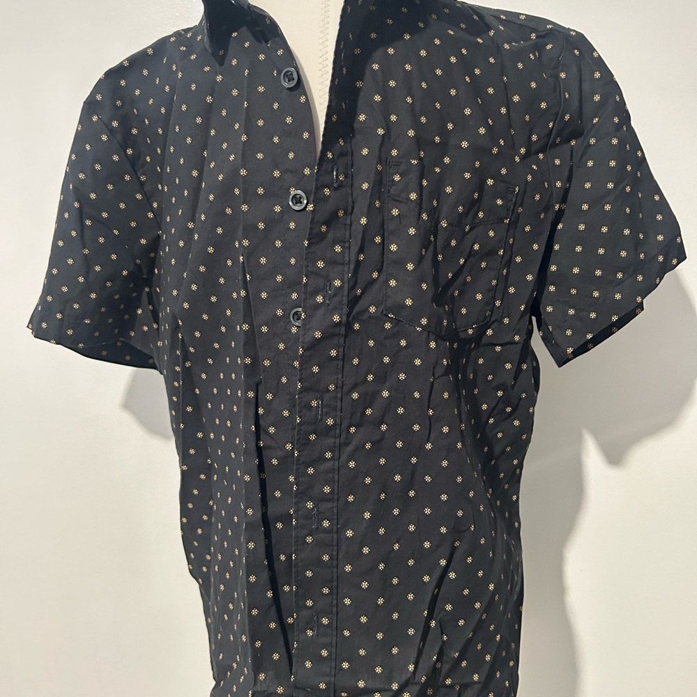 Art Class Black and Gold Casual Button Down Shirt